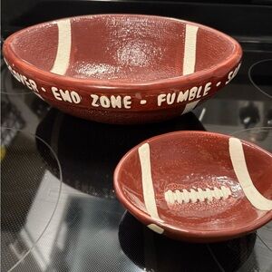Football Themed Chip and Dip Bowls